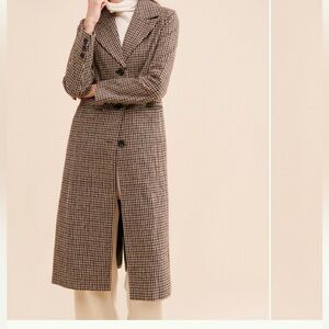Avec Les Filles Houndstooth Coat in Brown and Black